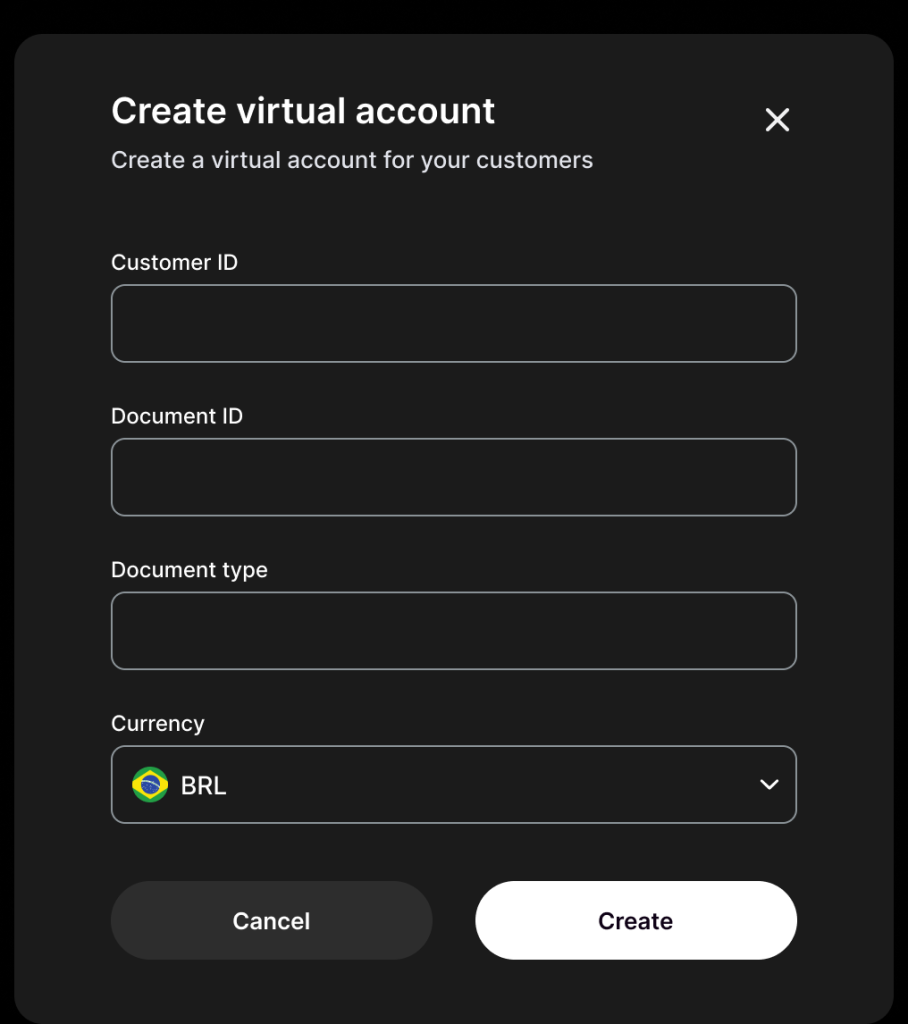 Issue Virtual Accounts to users in Brazil