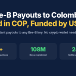 Bre-B payouts to Colombia in COP funded by USDC, with Bre-B transaction and key stats