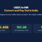 USDC to INR: Convert and Pay Out in India. Rupees to any Indian bank account. No crypto wallet. US$135.46B Remittances, FY25, 185.9B UPI transactions, FY25