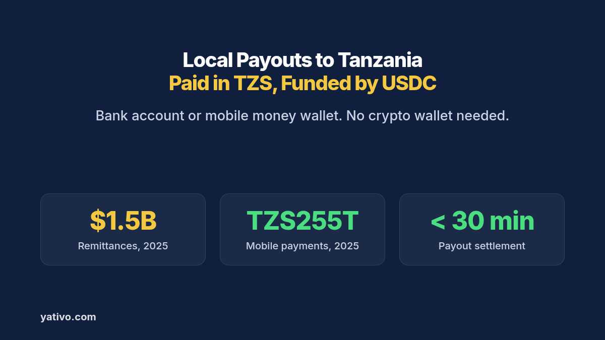 How to Process Local Payouts to Tanzania (TZS) via Bank Transfer & Mobile Money Using Stablecoins
